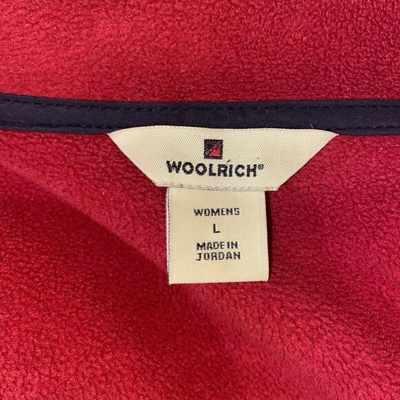 Woolrich Andes Fleece Vest Women's Large Red Mock Neck Pockets Outdoors Holiday - Picture 5 of 11